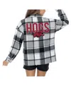 Gameday Couture Women's Grey Arkansas Razorbacks Long Sleeve Brushed Plaid Button-up Overshirt Jacket In Gray