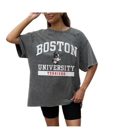 Gameday Couture Women's Grey Boston University Oversized Snow Wash T-shirt