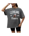 Gameday Couture Women's Grey Cleveland Browns Throwback Oversized Snow Wash T-shirt In Gray