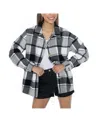Gameday Couture Women's Grey Texas A M Aggies Long Sleeve Brushed Plaid Button-up Overshirt Jacket In Multi