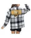 Gameday Couture Women's Grey Missouri Tigers Long Sleeve Brushed Plaid Button-up Overshirt Jacket In Gray