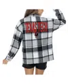 Gameday Couture Women's Grey Texas Tech Red Raiders Long Sleeve Brushed Plaid Button-up Overshirt Jacket In Gray