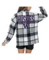 Gameday Couture Women's Grey Washington Huskies Long Sleeve Brushed Plaid Button-up Overshirt Jacket In Gray