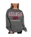 Gameday Couture Women's Heather Charcoal Arkansas Razorbacks Distressed Fleece Pullover Sweatshirt In Gray
