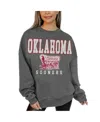 Gameday Couture Women's Heather Charcoal Oklahoma Sooners Distressed Fleece Pullover Sweatshirt In Charcoal