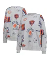Gameday Couture Women's Heather Gray Chicago Bears Always On Repeat Fleece Sweatshirt In Animal Print
