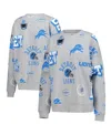 Gameday Couture Women's Heather Gray Detroit Lions Always On Repeat Fleece Sweatshirt In Animal Print