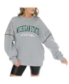 Gameday Couture Women's Heather Gray Michigan State Spartans Competitive Edge Oversized Fleece Pullover Sweatshirt In Heather Gray