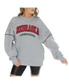 Gameday Couture Women's Heather Gray Georgia Bulldogs Competitive Edge Oversized Fleece Pullover Sweatshirt In Heather Gray