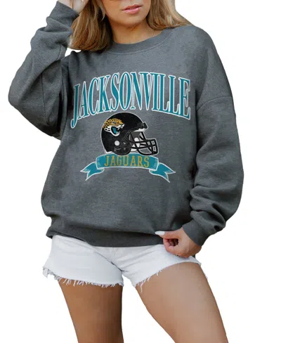 Gameday Couture Women's Jacksonville Jaguars Seal The Deal Oversized Drop-shoulder Sweatshirt In Gray