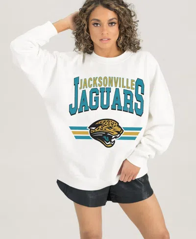 Gameday Couture Women's Jacksonville Jaguars Swift Strike Oversized Fleece Dropped-shoulder Pullover Sweatshirt In Black