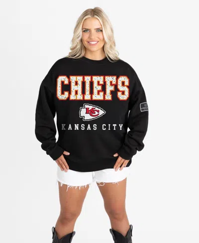 Gameday Couture Women's Kansas City Chiefs Level Up Oversized Fleece Sweatshirt In Black