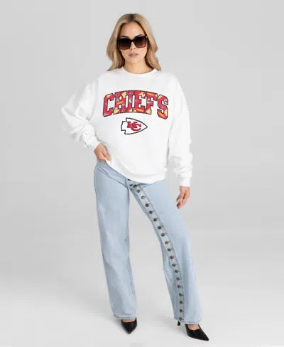 Gameday Couture Women's Kansas City Chiefs Sweet Play Oversized Drop Shoulder Sweatshirt In White