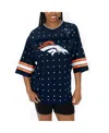 Gameday Couture Women's Navy Denver Broncos Kickoff Time Allover Rhinestone Sports Stripe Jersey V-neck T-shirt In Navy