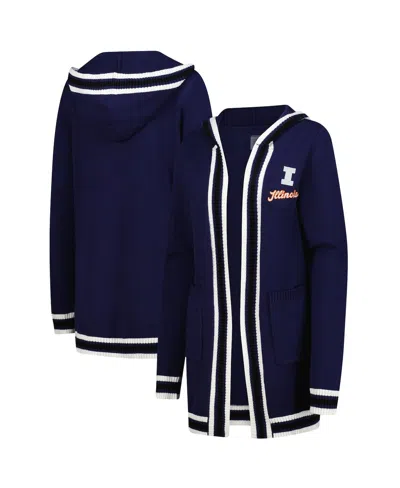 Gameday Couture Women's Navy Illinois Fighting Illini Tri-blend Rounded Stripe Sweater In Blue