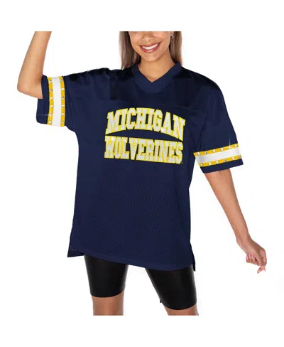 Gameday Couture Women's Navy Michigan Wolverines Until Kickoff Rhinestone Fashion T-shirt In Blue