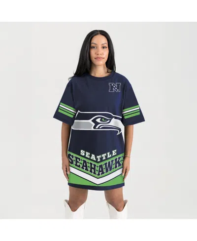 Gameday Couture Women's Navy Seattle Seahawks Perfect Score Vintage T-shirt Dress In Blue