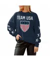 Gameday Couture Women's Navy Team Usa Glorious Horizons Drop Shoulder Pullover Sweatshirt In Navy