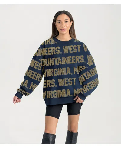 Gameday Couture Women's Navy West Virginia Mountaineers Oversized Hype Era Sweatshirt In Blue