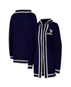 Gameday Couture Women's Navy West Virginia Mountaineers Stripe Detail Tri-blend Hoodie Cardigan Sweater