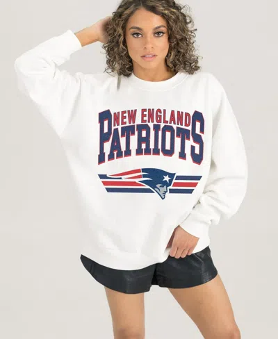Gameday Couture Women's New England Patriots Swift Strike Oversized Dropped-shoulder Fleece Sweatshirt In White
