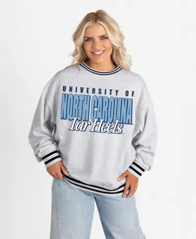Gameday Couture Women's North Carolina Tar Heels Showdown Ringer Oversized Striped Sweatshirt In White