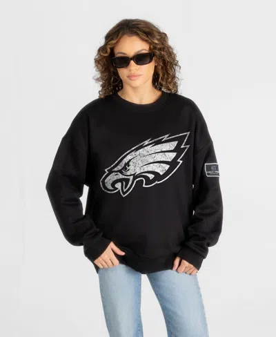 Gameday Couture Women's Philadelphia Eagles Bold Move Oversized Crewneck Graphic Sweatshirt In Black
