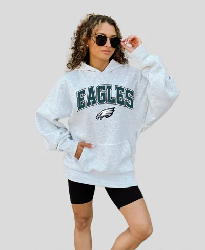 Gameday Couture Women's Philadelphia Eagles Fan Edition Graphic Relaxed-fit Hooded Pullover In White