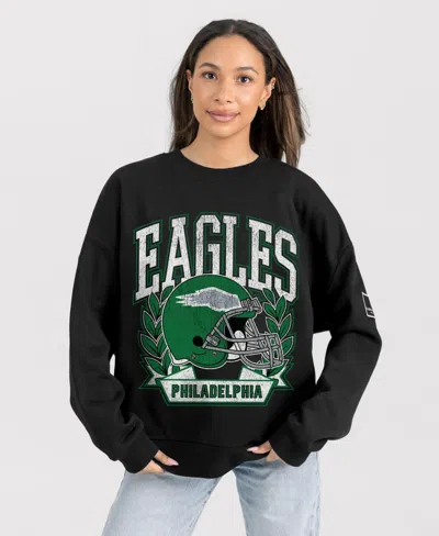 Gameday Couture Women's Philadelphia Eagles Victory Lane Oversized Fleece Sweatshirt In Black