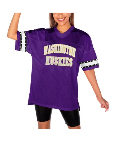 Gameday Couture Women's Purple Washington Huskies Until Kickoff Rhinestone Fashion T-shirt In Purple,black
