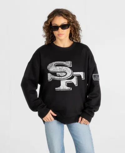 Gameday Couture Women's San Francisco 49ers Oversized Dropped-shoulder Sweatshirt In Black