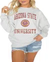 Gameday Couture Women's Steel West Virginia Mountaineers Good Vibes Premium Fleece Drop Shoulder Pullover Sweatshirt In Steel