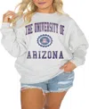 Gameday Couture Women's Steel West Virginia Mountaineers Good Vibes Premium Fleece Drop Shoulder Pullover Sweatshirt In Steel