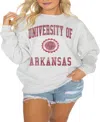 Gameday Couture Women's Steel West Virginia Mountaineers Good Vibes Premium Fleece Drop Shoulder Pullover Sweatshirt In Steel