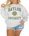 Gameday Couture Women's Steel Baylor Bears Good Vibes Premium Fleece Drop Shoulder Pullover Sweatshirt In Steel