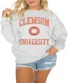 Gameday Couture Women's Steel Clemson Tigers Good Vibes Premium Fleece Drop Shoulder Pullover Sweatshirt In Steel