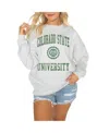 Gameday Couture Women's Steel West Virginia Mountaineers Good Vibes Premium Fleece Drop Shoulder Pullover Sweatshirt In Steel