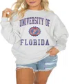 Gameday Couture Women's Steel Florida Gators Good Vibes Premium Fleece Drop Shoulder Pullover Sweatshirt In Steel