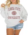 Gameday Couture Women's Steel West Virginia Mountaineers Good Vibes Premium Fleece Drop Shoulder Pullover Sweatshirt In Steel