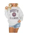 Gameday Couture Women's Steel West Virginia Mountaineers Good Vibes Premium Fleece Drop Shoulder Pullover Sweatshirt In Steel