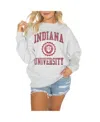 Gameday Couture Women's Steel West Virginia Mountaineers Good Vibes Premium Fleece Drop Shoulder Pullover Sweatshirt In Steel