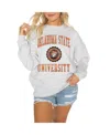 Gameday Couture Women's Steel West Virginia Mountaineers Good Vibes Premium Fleece Drop Shoulder Pullover Sweatshirt In Steel
