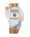 Gameday Couture Women's Steel West Virginia Mountaineers Good Vibes Premium Fleece Drop Shoulder Pullover Sweatshirt In Steel