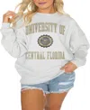 Gameday Couture Women's Steel Ucf Knights Good Vibes Premium Fleece Drop Shoulder Pullover Sweatshirt In Steel