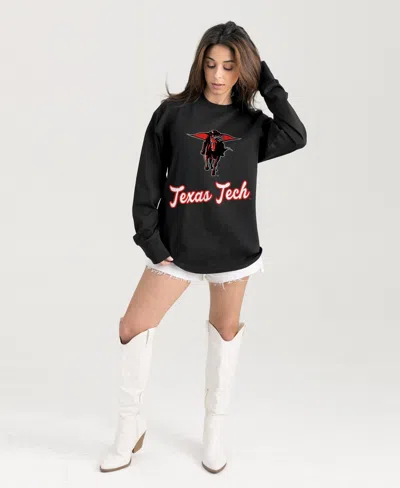 Gameday Couture Women's Texas Tech Red Raiders Honor Roll Oversized Long Sleeve T-shirt In Animal Print