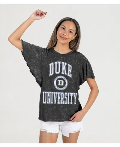 Gameday Couture Women's Victory Mode Duke Blue Devils Flutter-sleeve Relaxed-fit T-shirt In Gray