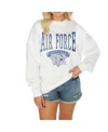Gameday Couture Women's White West Virginia Mountaineers Good Vibes Premium Fleece Drop Shoulder Pullover Sweatshirt In White