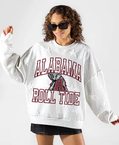 Gameday Couture Women's White Alabama Crimson Tide Big Play Energy Tonal Star Embossed Sweatshirt