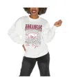 Gameday Couture Women's White Michigan State Spartans Drop Shoulder Fleece Drop Pullover Sweatshirt In White