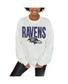 Gameday Couture Women's White Baltimore Ravens Just Go With It Oversized Long Sleeve Crewneck Sweatshirt In White
